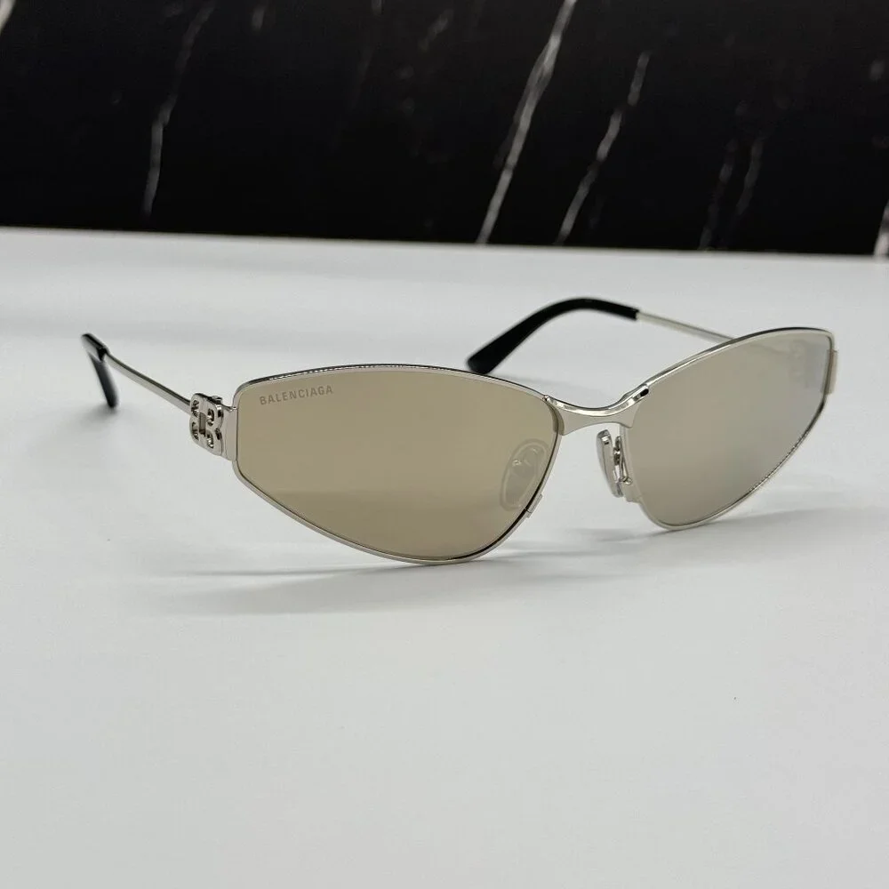 NEW BALENCIAGA SUNGLASSES SILVER UNISEX EYEWEAR BALENCIAGA BB0335S 006